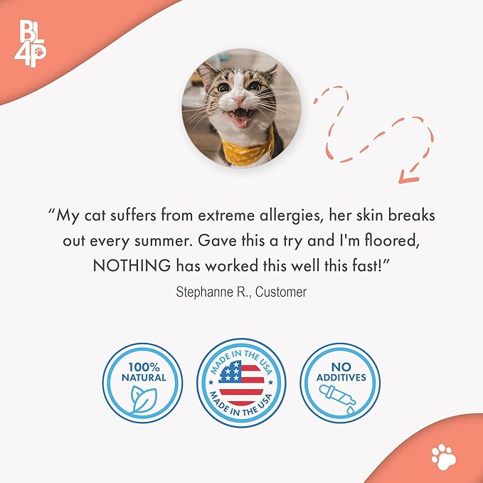 Cat Itchy Skin Relief & Hair Loss Treatment, Holistic Allergy Relief for Cats Calms Dry Skin, Dandruff & Reduces Licking, Scratching, Patchy, Matted and Shedding Fur, 400 Easy to Use Pills-PawvioPets