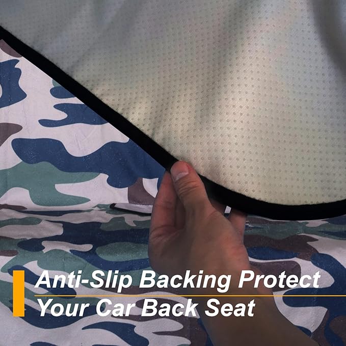 Back Seat Cover for Car Trucks Van SUV,Waterproof Rear Bench Towel Seat Covers for Dogs and Kids,Automotive Backseat Protector (Camouflage)-PawvioPets