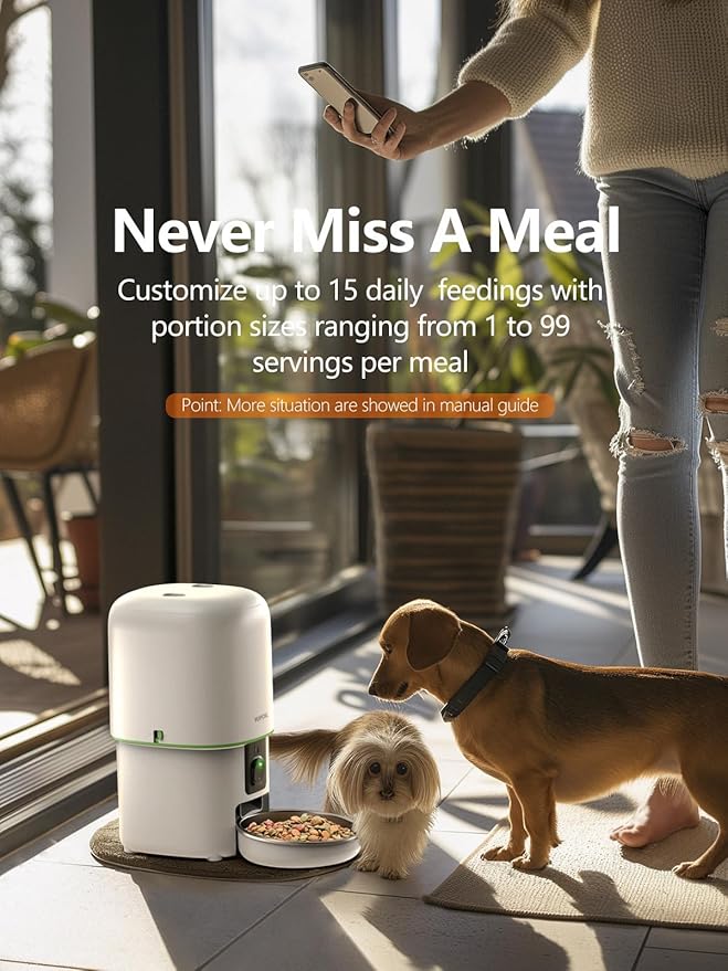 Automatic Cat Feeder with Camera - 5G WiFi Auto Cat Food Dispenser, 1080P HD Video with Night Vision, 1-15 Meals, 1-99 Portions, 2-Way Audio, Keeps Food Fresh, 4L Timed Pet Feeder Also for Dogs-PawvioPets