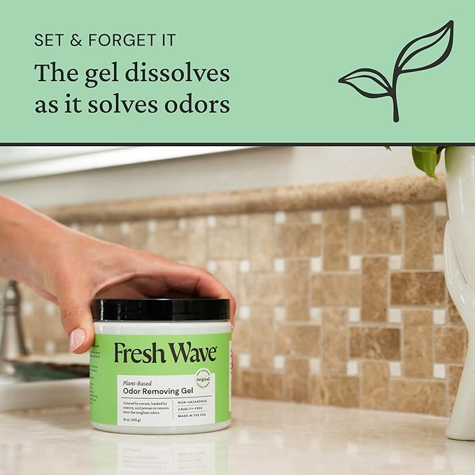 Fresh Wave Odor Removing Gel, 15 oz. - Odor Absorbers for Home, Safer Odor Relief, Natural Plant-Based Odor Eliminator, Every 15 oz. lasts 30-60 Days, For Cooking, Trash & Pets-PawvioPets
