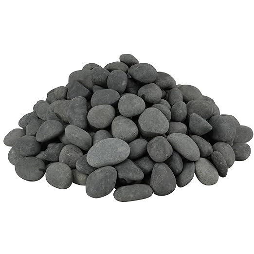 40lbs Black River Rocks, 1-2 Inch Natural Unpolished Bulk Pebbles, Hand-Picked Premium Stones for Landscaping and Garden Design, Fish Tank, Flower Pots, Pathways and Backyard-PawvioPets