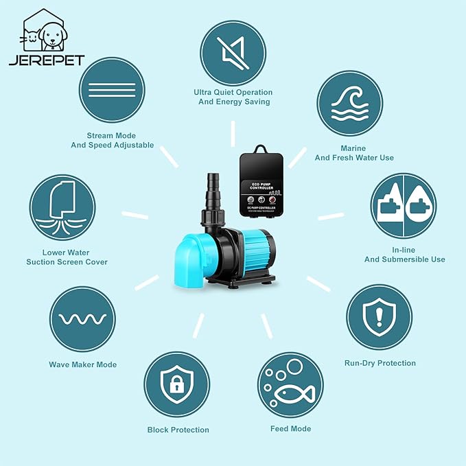 320GPH Mini Aquarium DC Water Pump with Controller, DC24V 12W Submersible Return Pump for Fish Tank,for 20g to 50g nano desktop Aquariums,Fountains,Sump,Hydroponic-PawvioPets