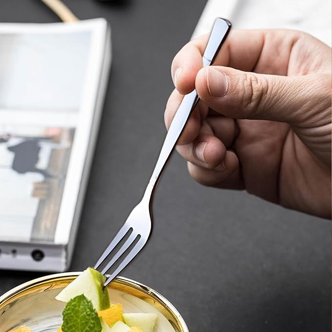 Crab Stainless Steel Forks,Escargot Fork 3 Prong Tasting Appetizer Forks Portable Cocktail Salad Fruit Forks for Party Travel,Set of 12, 5 Inches (12 Pcs)-PawvioPets