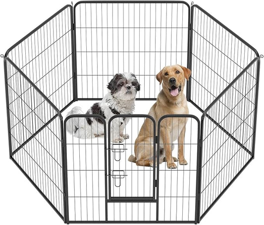 BestPet | Dog Playpen | 32 Inch, 6 Panels | Heavy Duty Metal Pet Exercise Pen | Indoor Outdoor Fence Panels | Rust-Resistant, Removable, Tool-Free Setup | Anti-Skid, Expandable Design-PawvioPets