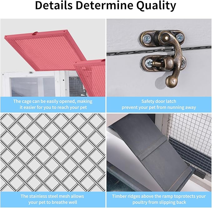 2-Story Guinea Pig Cages Wooden Indoor Rabbit Hutch Hamster Cage with Openable Roofs, Removable Tray and Wide Ramp, Small Animal Habitats for Hamsters, Guinea Pig, Ferrets, Hedgehog-PawvioPets