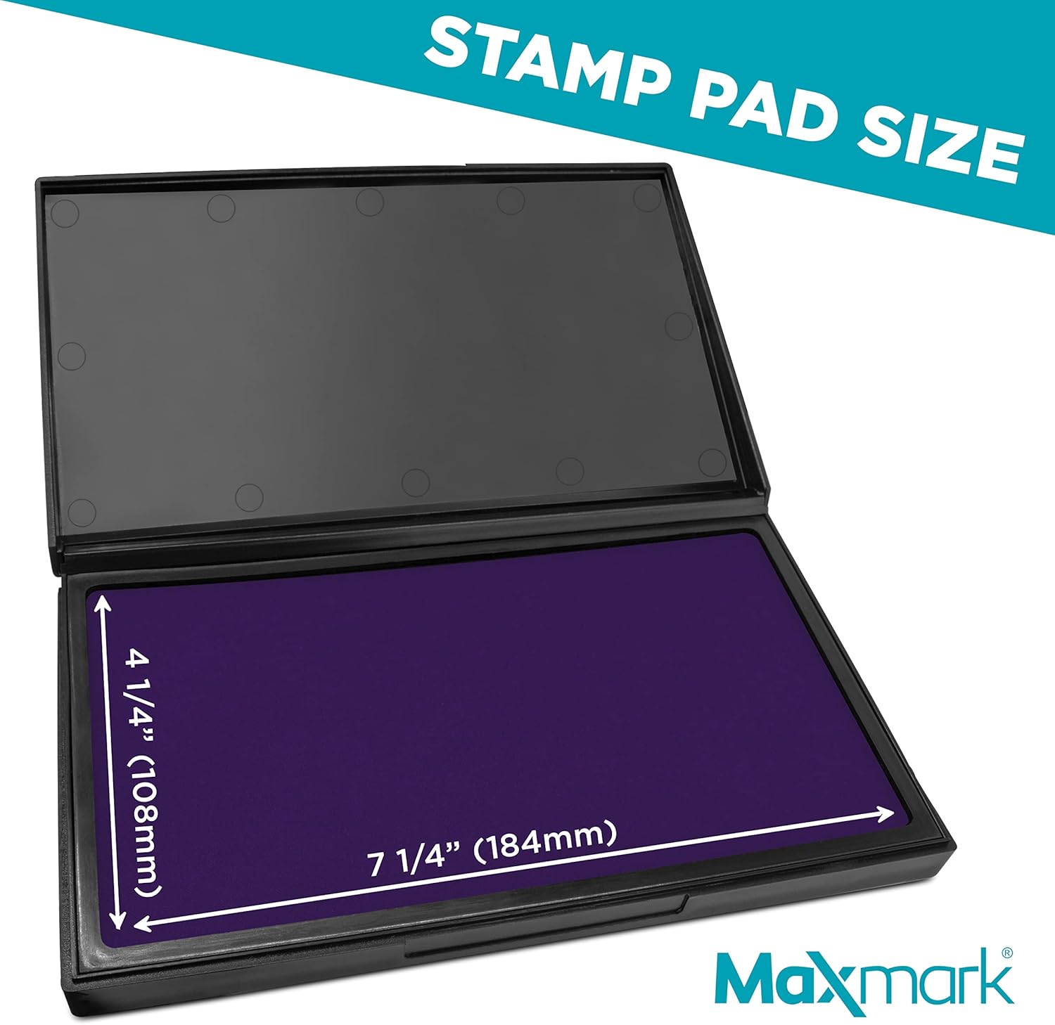 MaxMark Large Purple Stamp Pad - 4-1/4" by 7-1/4" - Premium Quality Felt Pad
