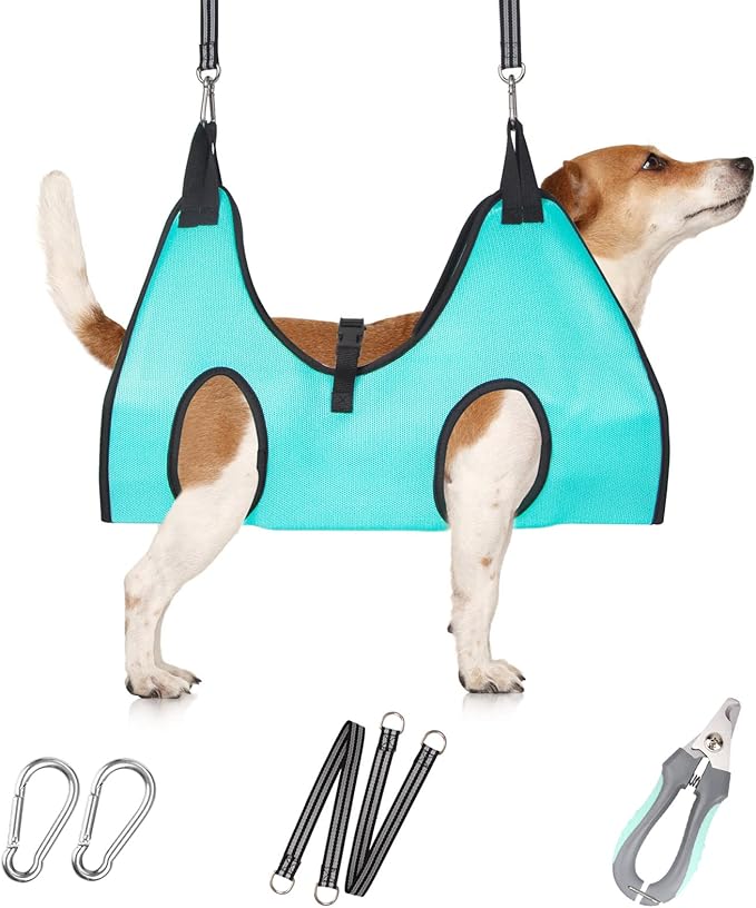 Dog Grooming Hammock - Upgrade Pet Grooming Harness for Nail Trimming (S 30lb), Dog Sling for Nail Clipping, Dog Hanging Holder Hanger for Cutting Nail with Nail Clippers-PawvioPets