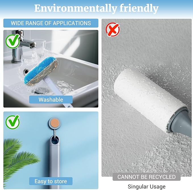 4 in 1 Multifunctional Reusable Pet Hair Remover Brush,Dog & Cat Hair Remover Tool for Couch,Bedding & Carpet,Washable Fur Remover with Dual-Sided Cleaning Brush-PawvioPets