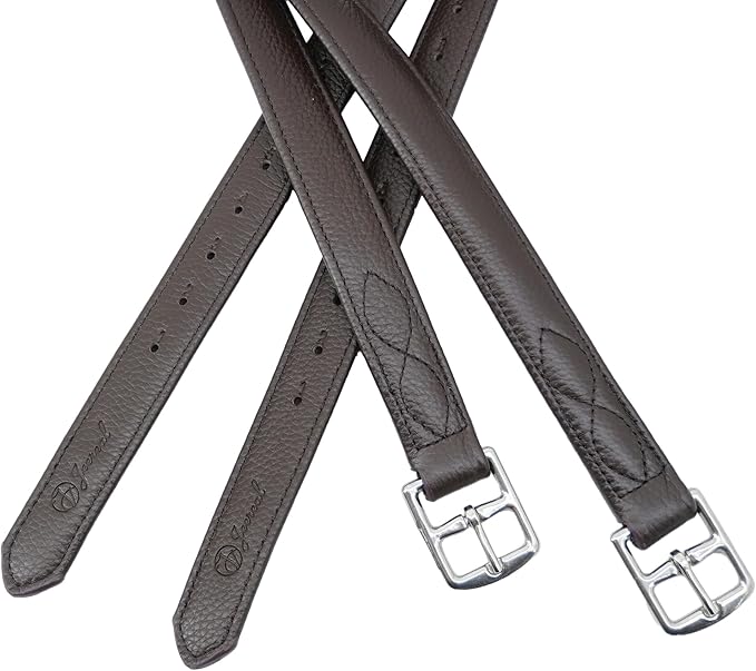 Jeereal Stability English Stirrup Leathers with Strong Nylon Core for Equestrian Riding-PawvioPets