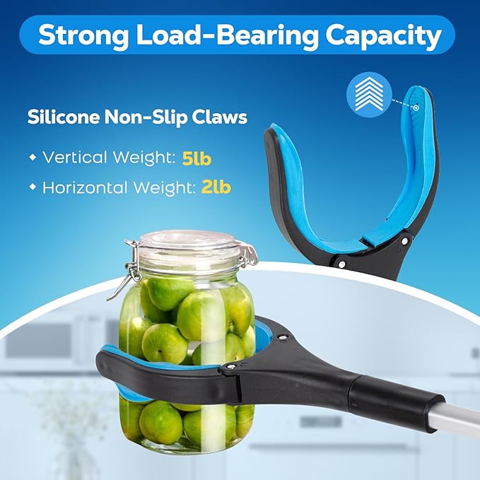 Grabber Reacher Tool - 32” Extra Long Foldable Gripper and Reaching Tool - Heavy Duty Pick Up Stick Grabbers for Seniors, Trash, Surgery Recovery Must Haves Gifts (Blue+Orange 2P)-PawvioPets