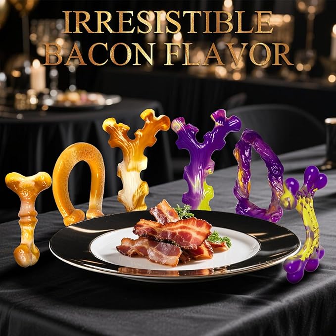 6 Pack Indestructible Dog Toys for Aggressive Chewers, Durable Nylon Bone for Large Dogs, Dog Toy for Aggressive Chewer Large Breed, A Mixed Special Edition Set-PawvioPets