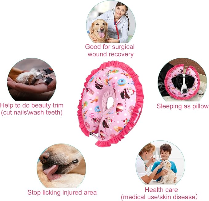 CuteBone Inflatable Cat Cone Collar to Stop Licking After Surgery-Double Adjustable Neck Range P23SO00102S-PawvioPets