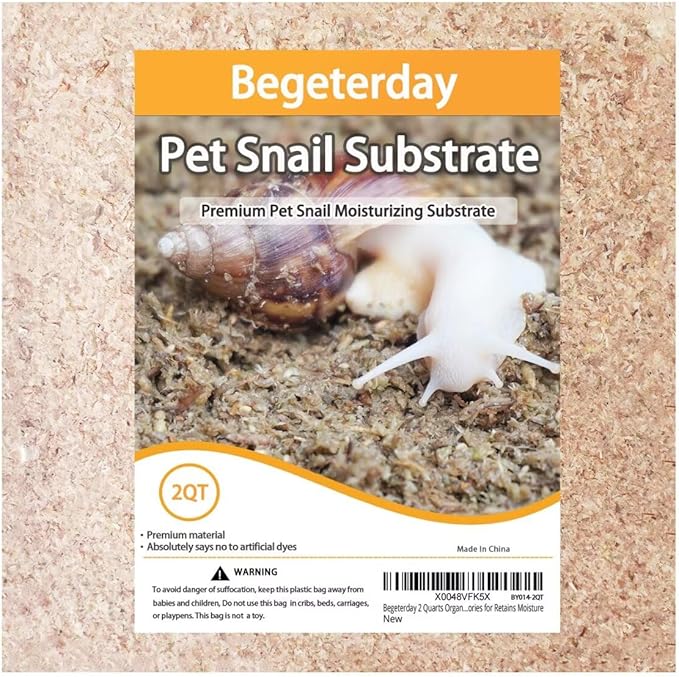 2 Quarts Organic Fiber Substrate for Pet Snail, Ideal Snail Terrarium Accessories for Retains Moisture-PawvioPets