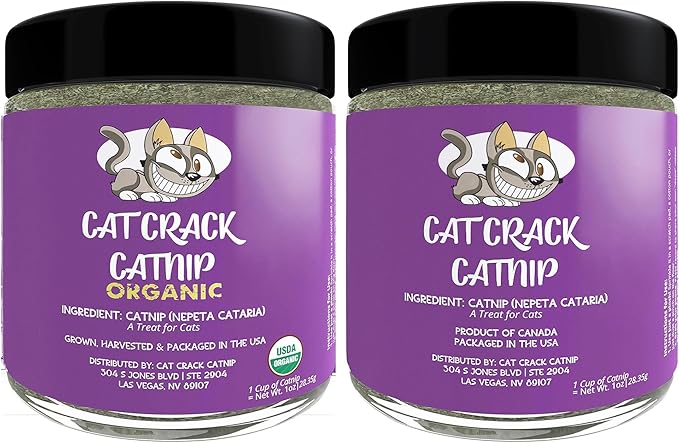 Cat Crack Catnip 1 Cup Bundled with Organic Catnip 1 Cup, Premium Blend Safe for Cats, Infused with Maximum Potency Your Kitty is Sure to Go Crazy-PawvioPets