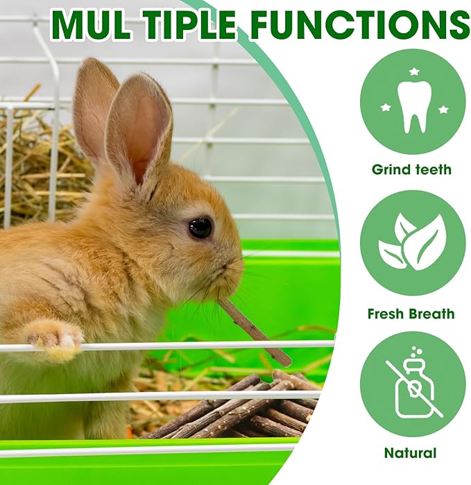 250g Natural Peach Wood Chew Sticks for Rabbits, Hamsters, Chinchillas - Extra Hard Teeth Grinding Toy | Untreated, Safe & Long-Lasting Rodent Chews-PawvioPets