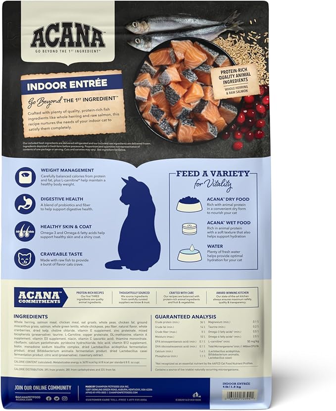 ACANA Indoor Entrée Fish Recipe Dry Cat Food 4lb Bag-PawvioPets