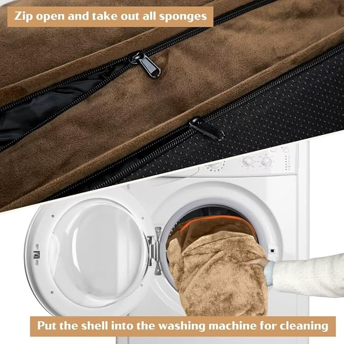 Comfort Expression XXL Orthopedic Dog Bed for Extra Large Dogs, Washable Dogs Sofa Bed, Waterproof Orthopedic Foam Dog Beds with Removable Cover & Non-Slip Bottom(XX-Large,Brown)-PawvioPets