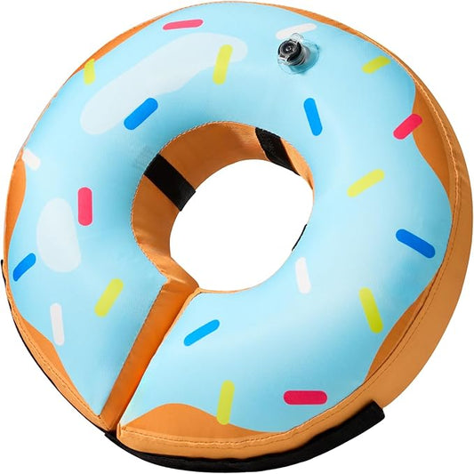 BENCMATE Inflatable Dog Cone Collar Alternative, Soft Dog Cone for Small Medium Large Dogs and Cats, Neck Recovery ECollar Donut Collar After Surgery (Small, Blue Donut)-PawvioPets