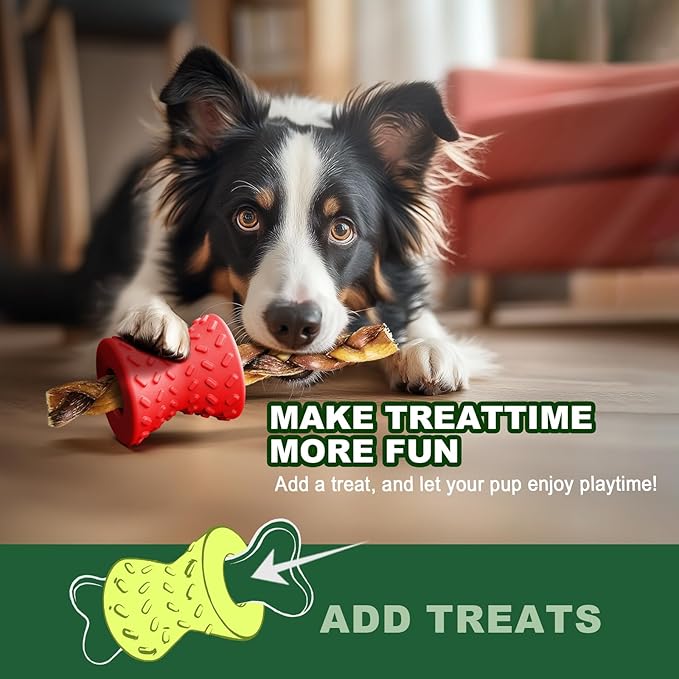 Dog Toys for Aggressive chewers, Indestructible Toy for Small Dogs Interactive Toy Dog chew Toys (Orange + Red)-PawvioPets