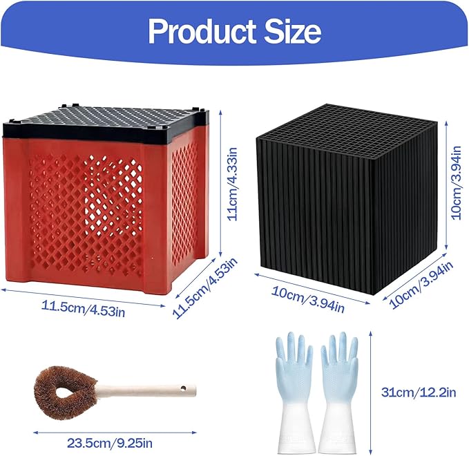 2 PCS 2026 New Pure Cube Water Trough Filter 2.0, Eco-Aquarium with Honeycomb Charcoal, Super Strong Filtration Activated Carbon Filter Media for Fish Tanks, Horse Troughs, Ponds & Livestock Tanks-PawvioPets