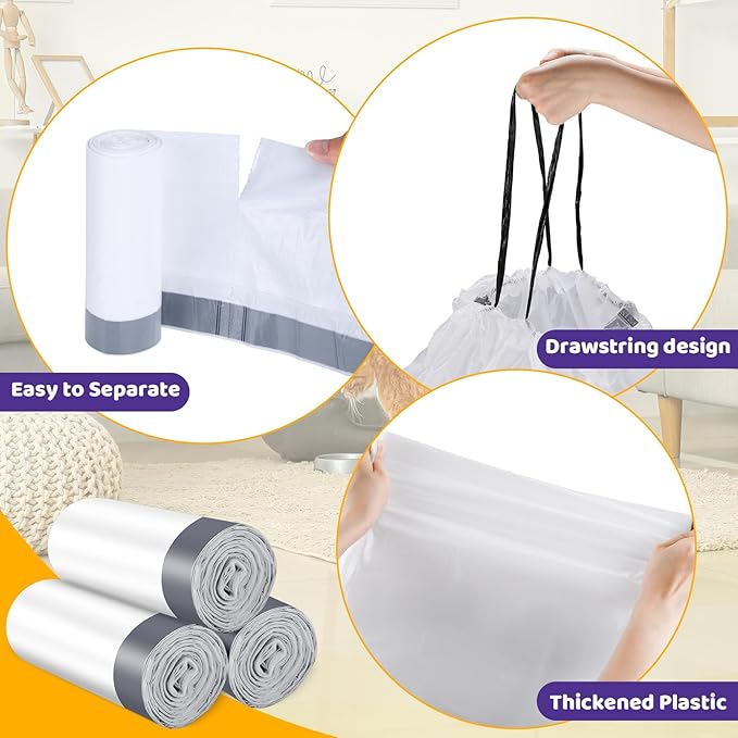 30 Count Cat Litter Liners Large, Jumbo Drawstring Extra Durable Pet Cat Pan Liners Extra-Thick Kitty Litter Box Bag 36" x 19"-PawvioPets