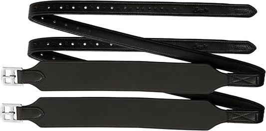 Exion Wide Stability Stirrup Leathers for English Saddles | Premium Cowhide Leather | Enhanced Leg Stability & Comfort | Sizes: 48" to 62"-PawvioPets