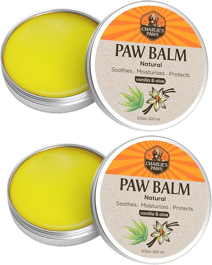 2 Pack Paw Balm 100% Natural Oil Aloe & Vanilla for Dog and Cat Paw Pad Balm Dog Nose Balm Paw Moisturizer Wax for Dog Pet Puppy Protect Dry Cracked Paw Foot Heals Restores Paw Elbows 3.5 Oz-PawvioPets