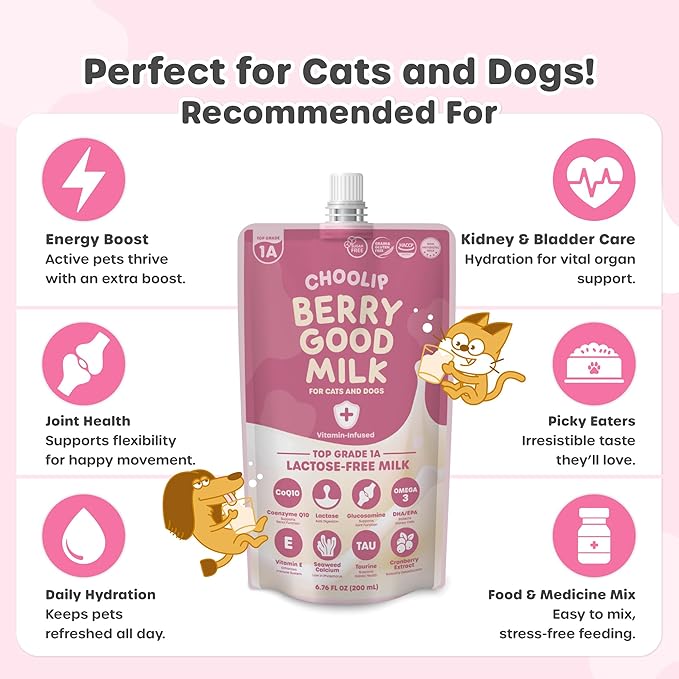 Bundle | Berry Good Milk 10pk Vitamin-Infused + 49 Variety Squeeze Vita Sticks with Essential multivitamins [Both Products are for Cats & Dogs of All Life Stages]-PawvioPets
