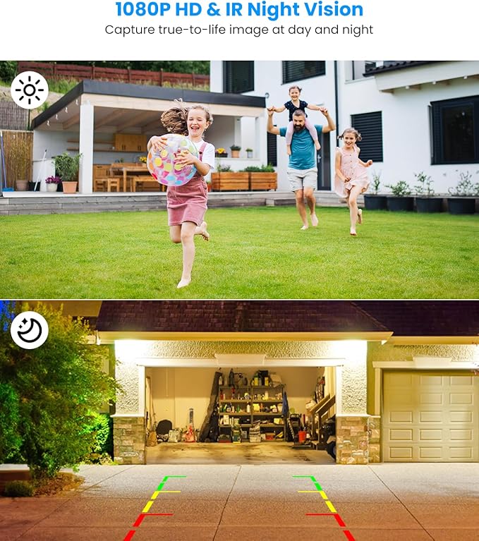 AUTO-VOX Solar Wireless Backup Camera:5" HD 1080P Monitor,3 Mins DIY Installation & 5000 mAh Battery Powered Solar Back Up Camera Systems, IP69K Waterproof Reverse Camera for Car, Van, Truck, Trailer-PawvioPets