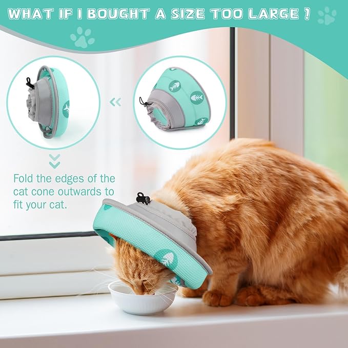 Cat Cone Collar Soft to Stop Licking After Surgery Cat Recovery Collar for Small Large Cats Adjustable Elizabethan Collar-PawvioPets
