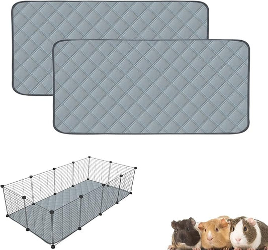 2 Pack Guinea Pig Cage Liners Washable Guinea Pig Bedding Waterproof | Super Absorbent | Non Slip | Reusable Guinea Pig Pee Pads for Small Animals Rabbit Hamster Rat - for Midwest 48" x 24"-PawvioPets