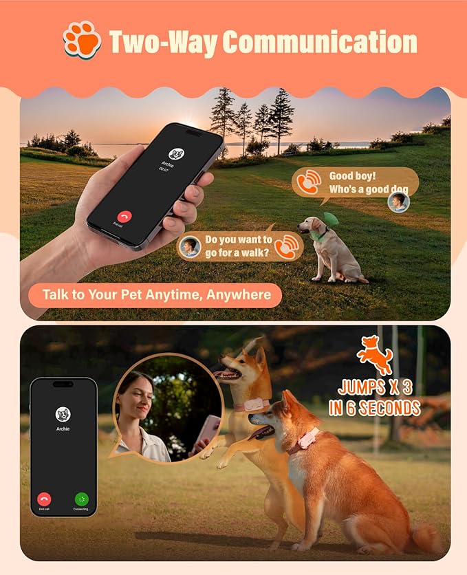 GlocalMe PetPhone for Dog and Cat, Support Play Music and Two-Way Call, Pet Community and AI Health Alerts, Real Time Tracking and Virtual Fence, Unlimited Range Pet GPS Tracker (Green)-PawvioPets