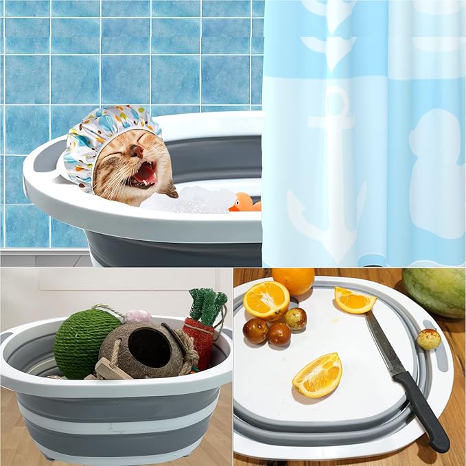 Fhiny Open Cat Litter Box, Small Litter Box for Kittens Low Entry Kitty Potty Pan Foldable Travel Toilet Waterproof for Indoor Small Pet Senior Cats 15.7"×12.5"-PawvioPets