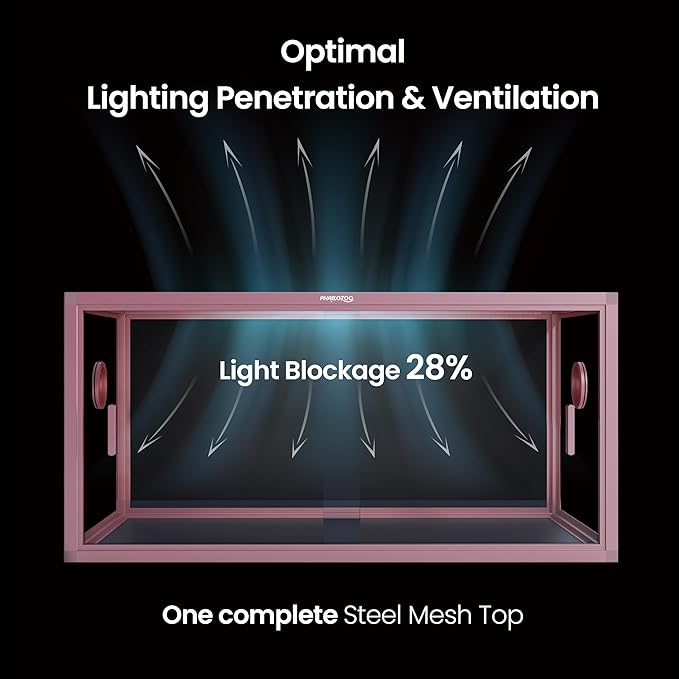 50 Gallon Bearded Dragon Tank, Reptile Enclosure for Easy Maintenance, Front Opening Reptile Tank with Top Screen Ventilation & Glass Sliding Door 36''x18''x18''-PawvioPets
