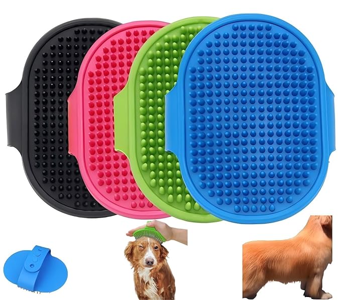 4PCS Cat Self-Groomer, Indoor Cat Brush, Adjustable Silicone Self-Cleaning Massage Tool for Dogs and Cats Scrubbing, Bathing, Massage, Hair Cleaning-PawvioPets