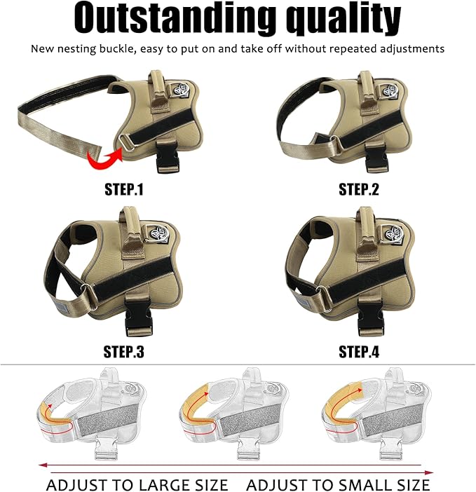 Bolux Dog Harness, No-Pull Reflective Dog Vest, Breathable Adjustable Pet Harness with Handle for Outdoor Walking - No More Pulling, Tugging or Choking-PawvioPets