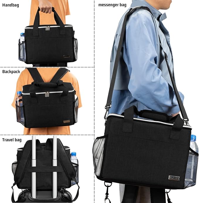 BAGLHER Dog Travel Bag Backpack Pet Supplies Backpack Pet Accessories Storage Bag 5-Piece Set with Shoulder Strap 2 Lined Pet Food Containers 4 Foldable Feeding Bowls Essential Kit for Pet Travel-PawvioPets