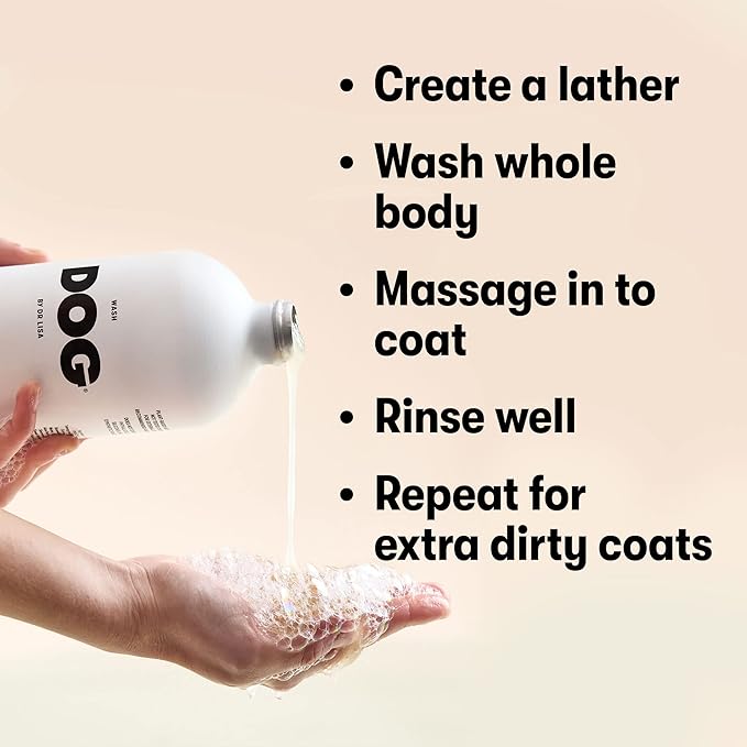 DOG by Dr. Lisa - Wash - Natural Dog Gentle Cleanser - for Baths, Showers - Plant-Based Essential Oils - Vegan - 16.9oz-PawvioPets