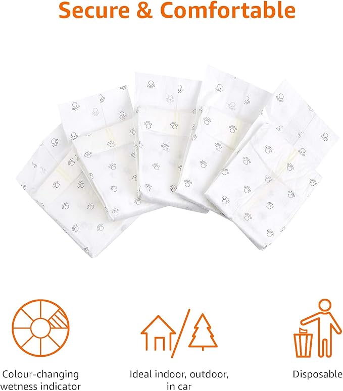 Amazon Basics Male Dog Diapers, 30 Count, Large, Ultra Absorbent Disposable Wrap with Secure Fit, Leakproof and Comfortable-PawvioPets