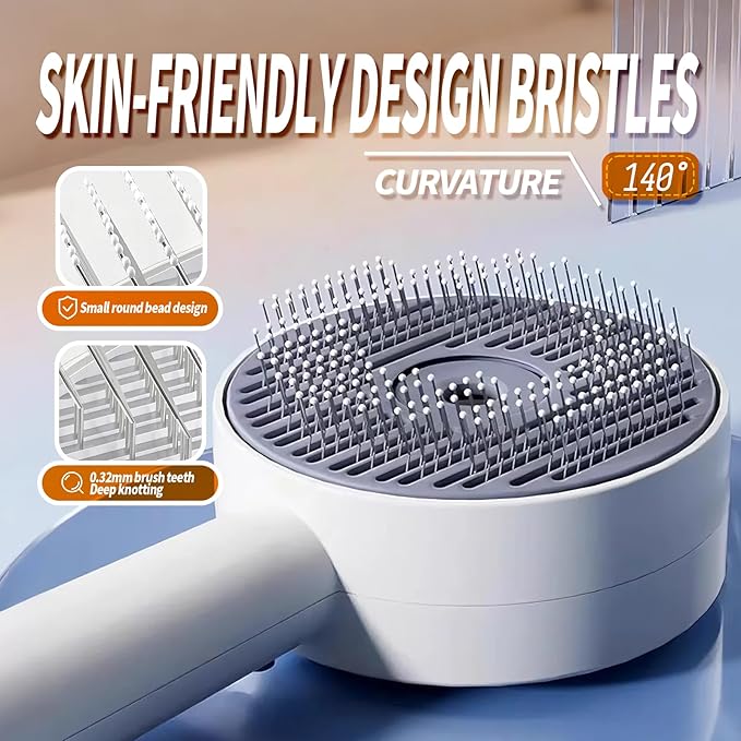 3 in 1 Cat Steam Brush, Self-Cleaning Anti-Static Pet Spray Hair Removal Comb for Cats with Release Button and Tank, Rechargeable Steam Brush for Shedding, Massage and Cleaning-PawvioPets