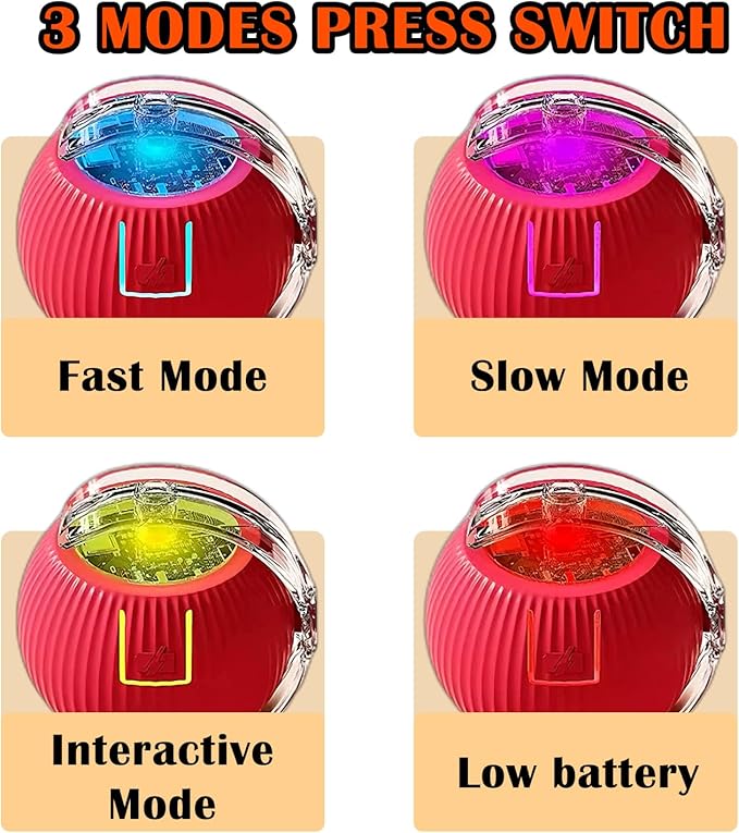 Cat Ball Toy,New Interactive Rolling Cats Dog Toy Balls 360° Smart Automatic Rolling Pet Ball, Fast Moving Toy for Dog,Interactive Toys for Cats (Blue)-PawvioPets