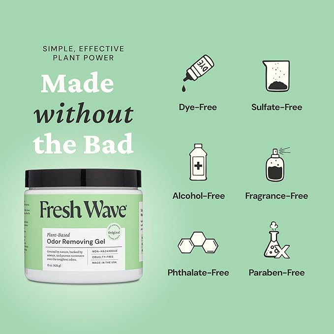 Fresh Wave Odor Removing Gel, 15 oz. - Odor Absorbers for Home, Safer Odor Relief, Natural Plant-Based Odor Eliminator, Every 15 oz. lasts 30-60 Days, For Cooking, Trash & Pets-PawvioPets
