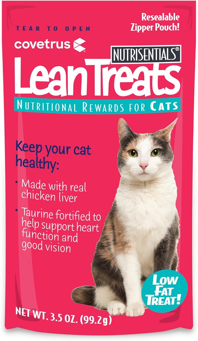 Covetrus Nutrisential Lean Treats for Cats - Soft Cat Treats for Small, Medium, Large Cats - Nutritional Low Fat Bite Size - Chicken Flavor - 10 Pack - 3.5oz-PawvioPets