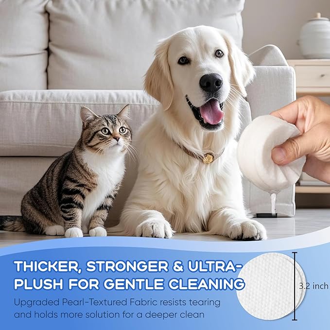 Eye Wipes for Dogs & Cats - Tear Stain Remover for Dogs - Dog Eye Cleaner, Eye Debris, Discharge, Mucus Secretions - Eye Wipes for Dogs & cat Eye Wipes (3.2 in,300pcs)-PawvioPets