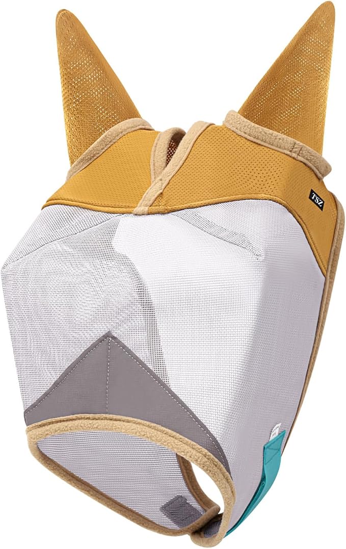 Fly Masks for Horses, 70% Uv-Block, Breathable Fly Mask for Equines, Durable, Comfortable Fit for All-Day Protection, Horse Size (Horse Fly Mask, with Ears)-PawvioPets