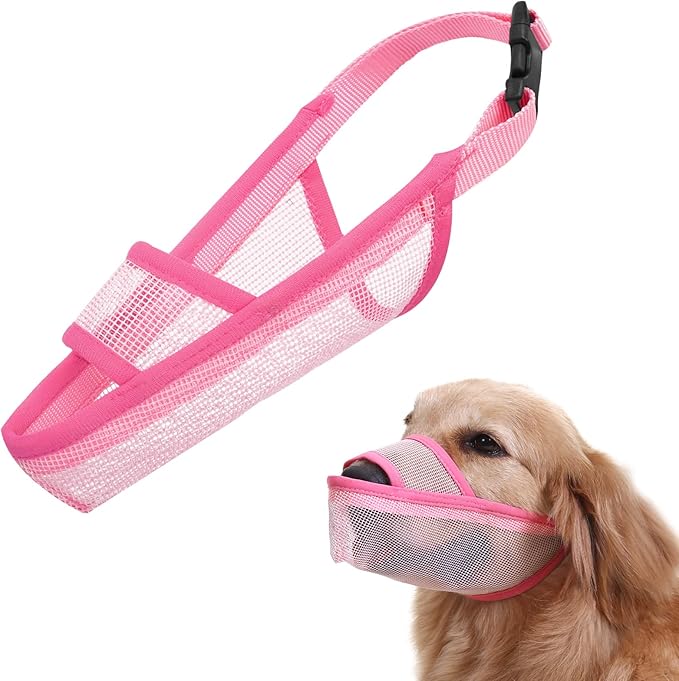 Crazy Felix Nylon Dog Muzzle for Small Medium Large Dogs Dachshund Beagle Poodle Labrador, Air Mesh Breathable and Drinkable Pet Mouth Guard for Anti-Biting Chewing Scavenging-PawvioPets