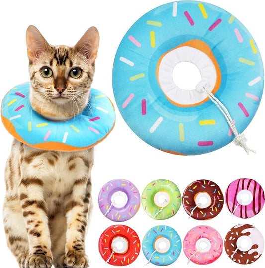 Cat Cone Collar Soft, Cat Recovery Collar for Wound Healing Cute Cat Adjustable Cat Cones to Stop Licking Comfortable Lightweight Neck Elizabethan Collars for Cats-PawvioPets