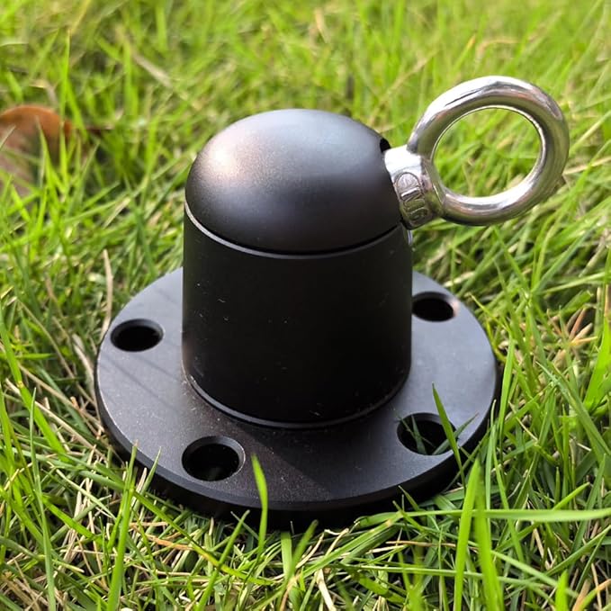 Dog Tie Out Stake Anchor, 360° Swivel Dog Tie Out Cable Runner for Yard Camping (Black)-PawvioPets