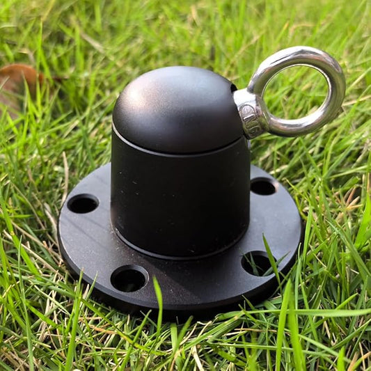 Dog Tie Out Stake Anchor, 360° Swivel Dog Tie Out Cable Runner for Yard Camping (Black)-PawvioPets