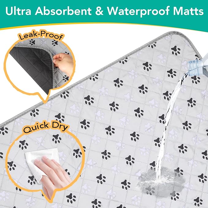 5 Pack Large 36"X41"Washable Pee Pads for Dogs Super Absorbent Dog Training Pads Non-Slip Waterproof Pet Training Pads Mats Whelping Pads for Dogs Cats Puppy-PawvioPets